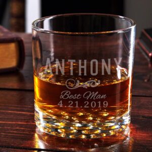 classic groomsman custom whiskey glass (personalized product)