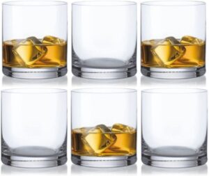 crystalex 13.5oz (400ml) whiskey tumblers dof glasses "blues". lead-free crystal. set of 6.