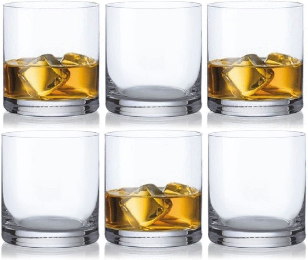 Crystalex 13.5oz (400ml) Whiskey Tumblers DOF Glasses "BLUES". Lead-Free Crystal. Set of 6.