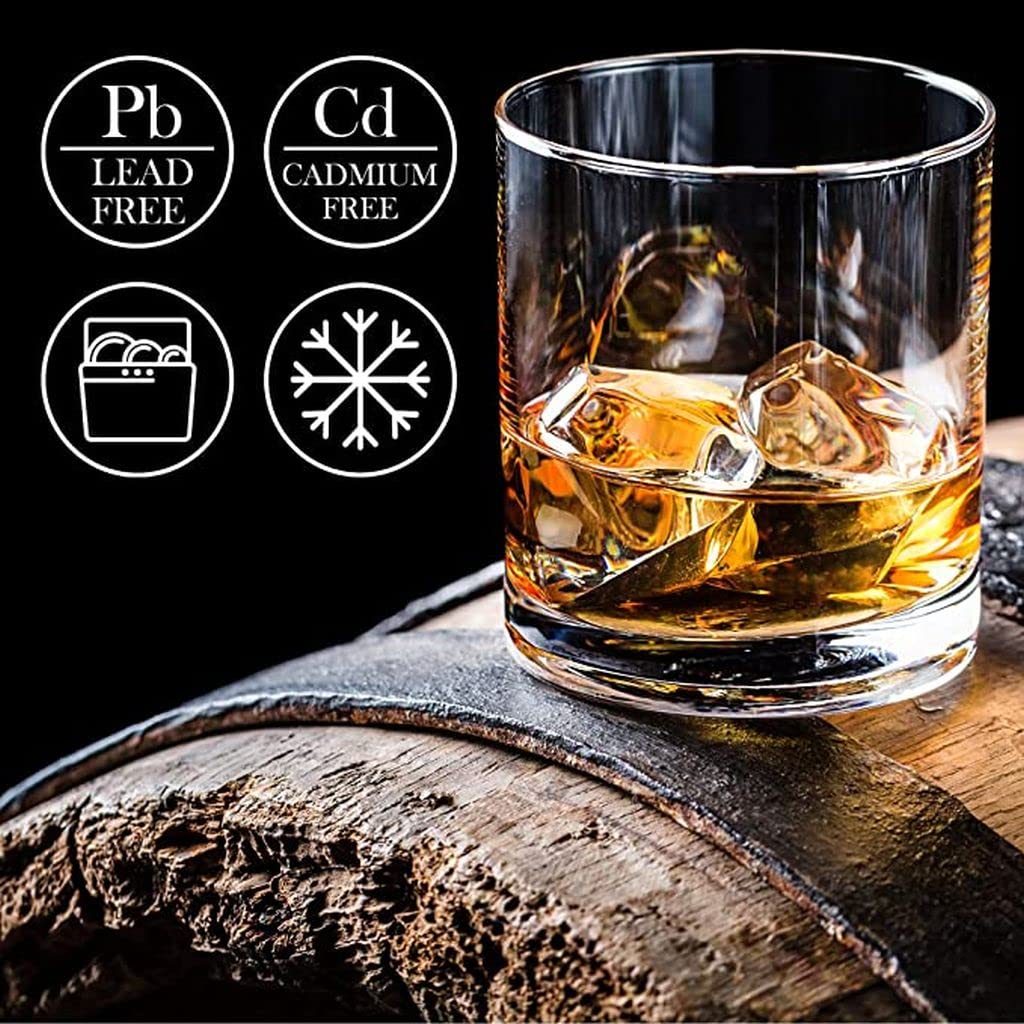 Crystalex 13.5oz (400ml) Whiskey Tumblers DOF Glasses "BLUES". Lead-Free Crystal. Set of 6.