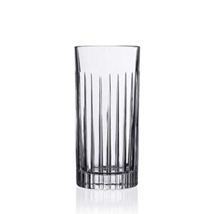 RCR Cristalleria Italiana Crystal Glass Drinkware Set (Highball Cocktail Tumbler (15 oz) - 4 Piece)