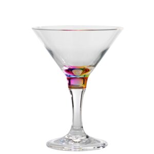 9 oz rainbow jewel acrylic martini glass