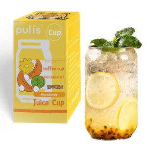pulis 16oz can shaped beer glass thick bottom glass holiday drinking glass soda can glass cocktail glass coffee cup diy glass with funny box