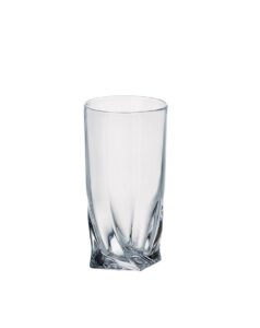 barski - hiball glass - crystal - highball - glasses with a twist on the bottom - 11.75 oz. - made in europe - set of 6
