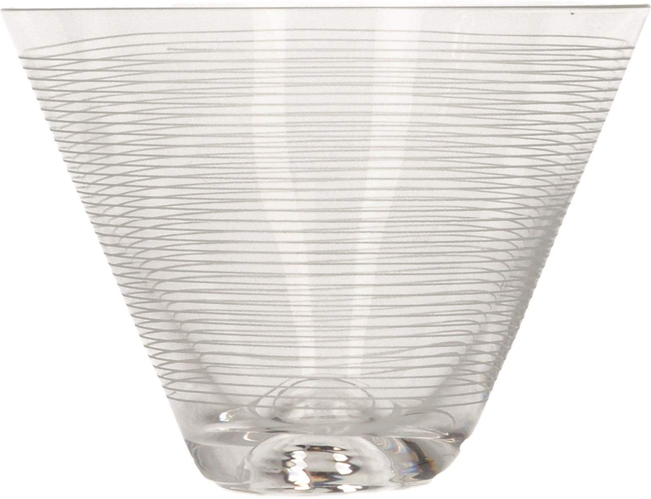 Mikasa 'Cheers' Stemless Martini Glasses/Martini Cocktail Glasses with Decorative Etching, Crystal Glass, Silver Effect, 400 ml, Set of 4