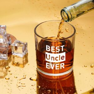 Best Uncle Ever Whiskey Glass, Funny Dad Gift for Him Uncle Dad Grandfather Husband, Special Uncle Rock Glass for Father’s Day Birthday Christmas Retirement, 10 Oz