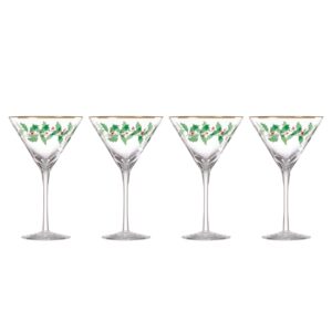 lenox 893570 holiday decal 4-piece martini glass set