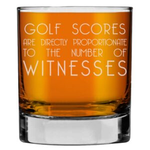 spotted dog company etched 11oz whiskey rocks glass, golf scores - cm01