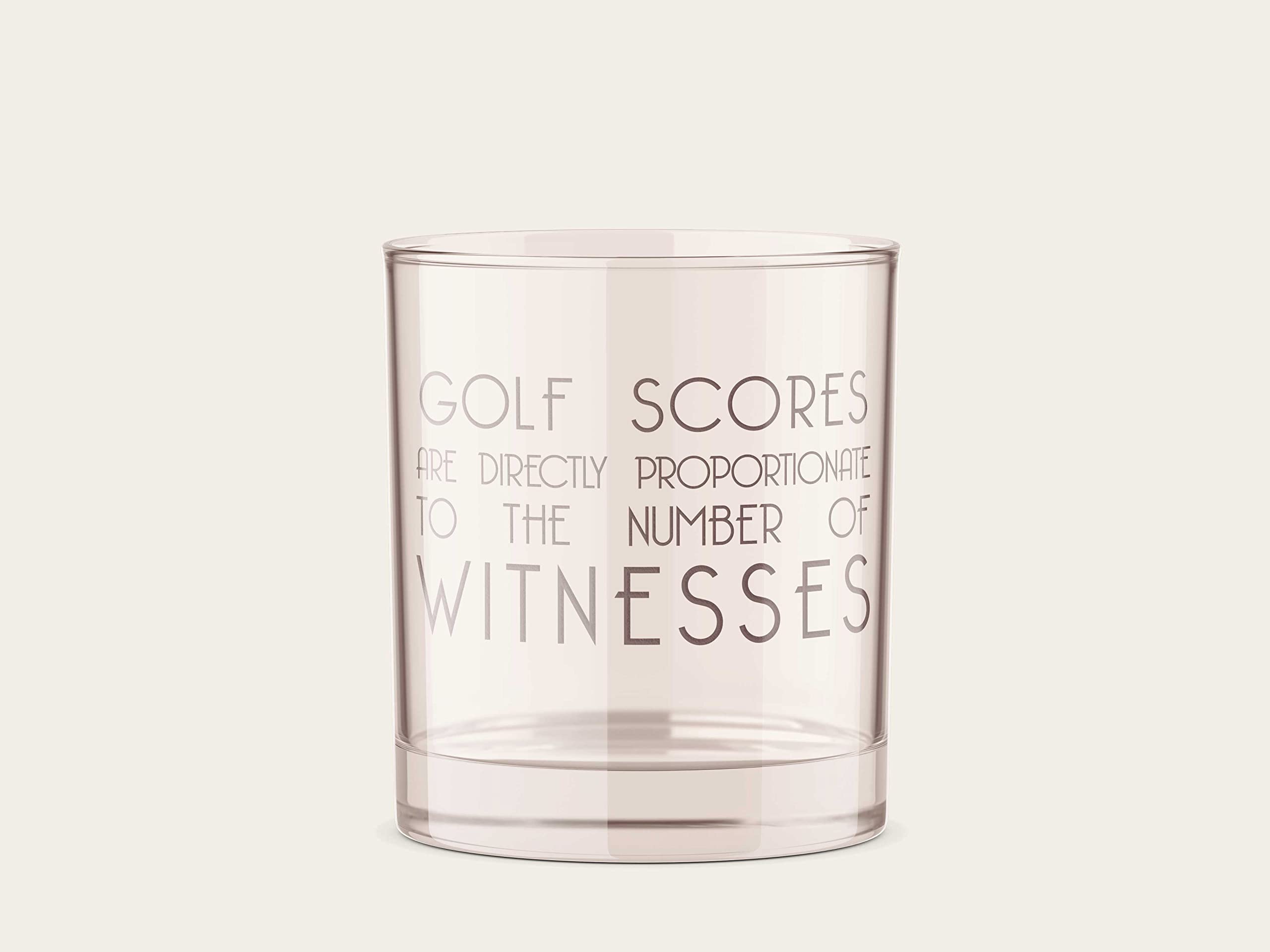 Spotted Dog Company Etched 11oz Whiskey Rocks Glass, Golf Scores - CM01