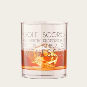 Spotted Dog Company Etched 11oz Whiskey Rocks Glass, Golf Scores - CM01