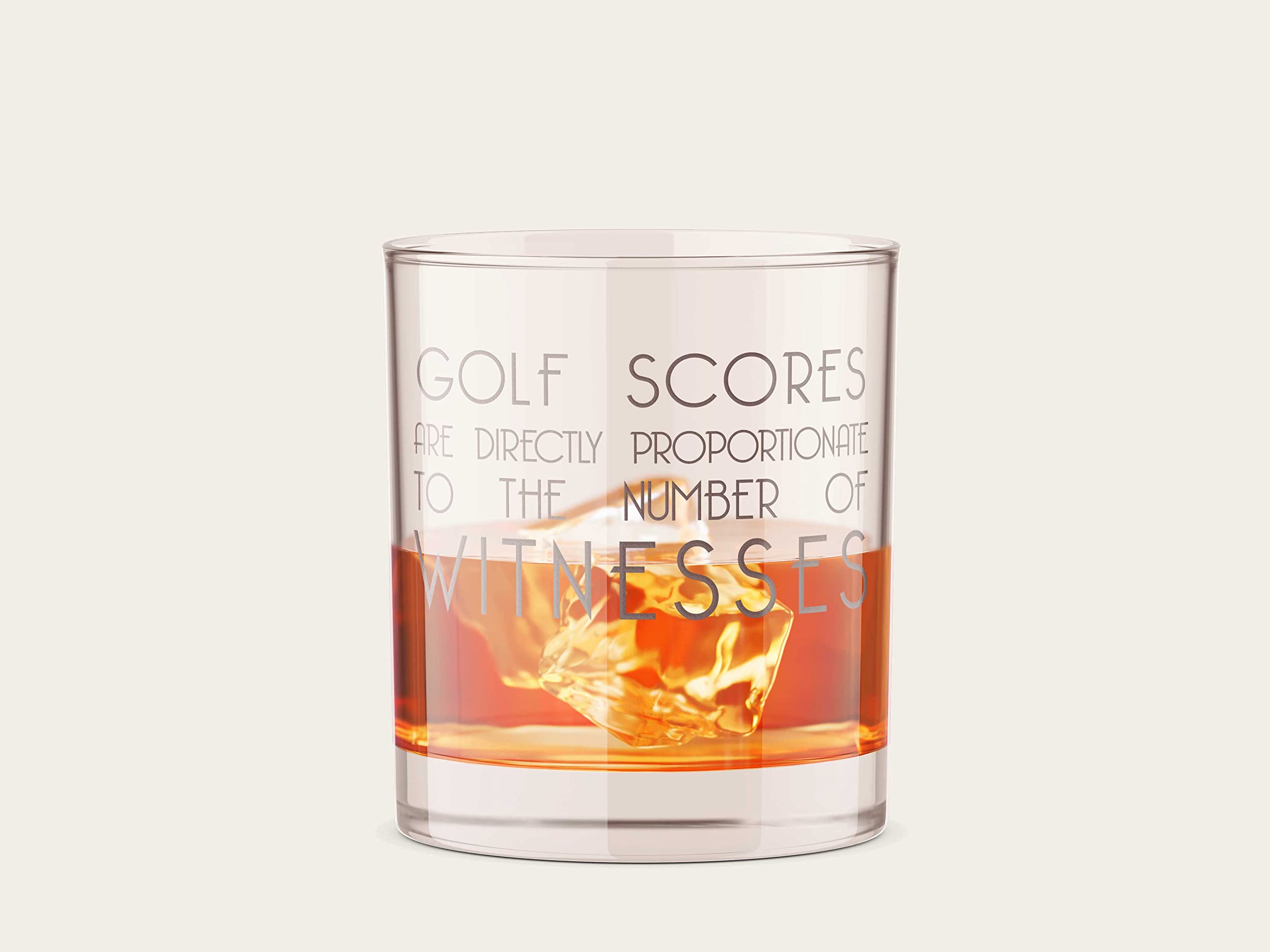 Spotted Dog Company Etched 11oz Whiskey Rocks Glass, Golf Scores - CM01