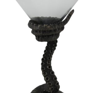 Zeckos Bronze Finish Octopus Tentacle Martini Glass