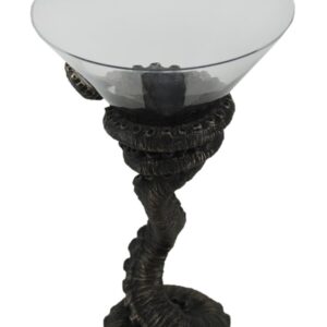 Zeckos Bronze Finish Octopus Tentacle Martini Glass