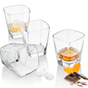 Barski - European Glass - Square - Double Old Fashioned Tumbler Glasses - Uniquely Designed - Set of 6-11 oz. - Made in Europe