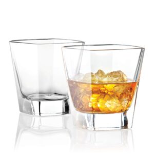 Barski - European Glass - Square - Double Old Fashioned Tumbler Glasses - Uniquely Designed - Set of 6-11 oz. - Made in Europe