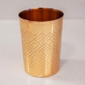 Alchemade 100% Pure Copper Mint Julep Tumbler Cups - 10 Oz Derby Cups With Etched Geometric Design For Mint Juleps, Cocktails, Or Your Favorite Beverage - Keeps Drinks Colder, Longer