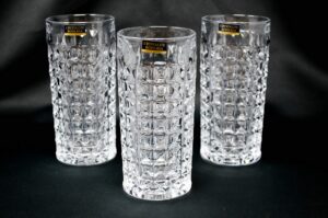 crystal glass water tumblers set of 6, highball glasses 8oz, cocktail glasses, old fashioned, bohemia czech, crystal gift, wedding decor