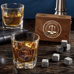 scales of justice personalized whiskey gifts for lawyers (custom product)