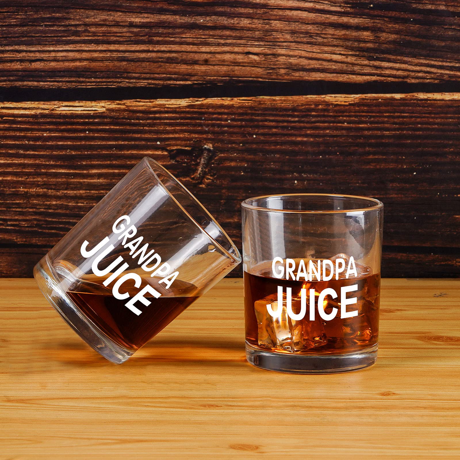 Unique Grandpa Gift, Grandpa Juice Whiskey Glass, Old Fashioned Glasses on Father’s Day, Scotch Glass Gift to Grandpa, New Grandpa, Dad from Grandson, Granddaughter, 10 Oz