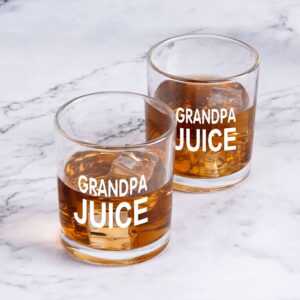 Unique Grandpa Gift, Grandpa Juice Whiskey Glass, Old Fashioned Glasses on Father’s Day, Scotch Glass Gift to Grandpa, New Grandpa, Dad from Grandson, Granddaughter, 10 Oz