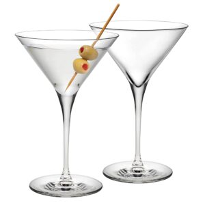 nude vintage set of 2, crystal martini glasses 9.75 oz, lead-free, perfect for drinking martini, margarita, coctail, glassware for home