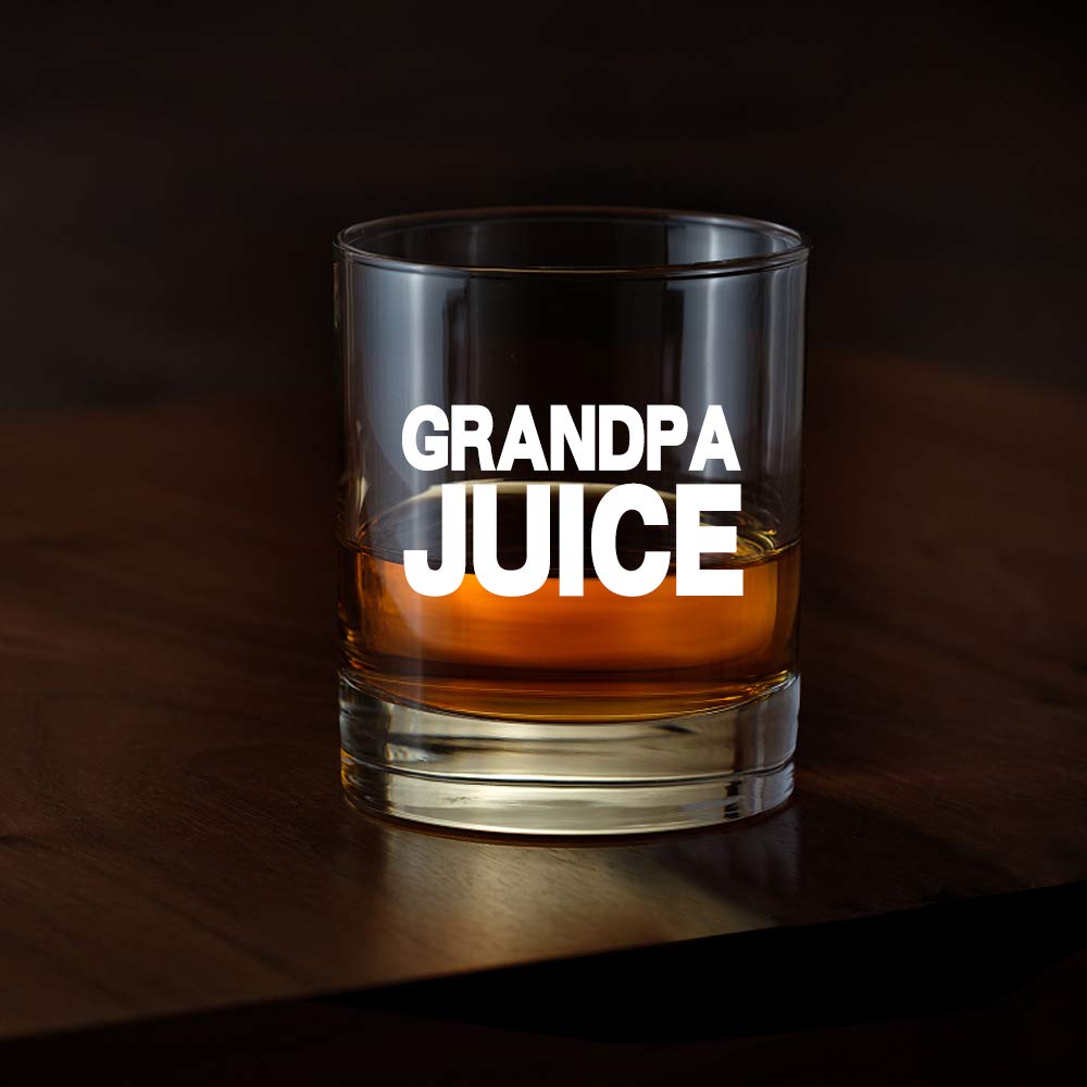 AGMdesign, Funny Grandpa Juice Whiskey Glasses, Grandpa Idea Gifts, Father's Day, Birthday Gifts, Christmas Gifts for Grandpa,New Grandpa from Grandchild