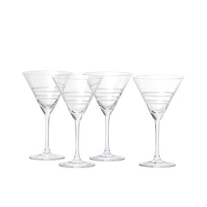 crafthouse by fortessa professional charles joly, etched schott zwiesel tritan 9.9 oz barware/cocktail, set of 4, martini glass