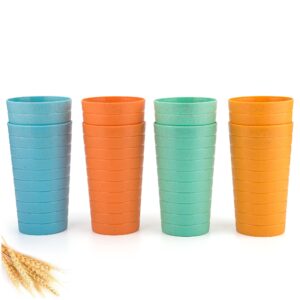kx-ware 22-ounce wheat straw highball glasses plastic tumbler, set of 8 multicolor