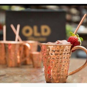 100% Pure Copper Old Moscow Mug, Copper Cup 12 Oz + 1 free Copper Straw