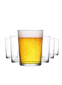 lav highball glasses set of 6 - clear drinking glasses 17.5 oz - cold beverage glasses for water and beer - made in europe