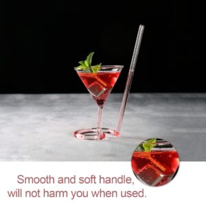 Angoily 3PCS Clear Cocktail Glasses Spiral Shaped, Cocktail Wine Glass Set of 3 Unique Spiral Martini Glasses with Straw Goblet Cups Glassware for KTV Home Bar Club Restaurant, Hawaiian Party