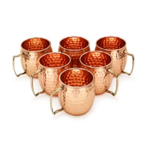 zap impex pure copper hammered moscow mule mugs ideal for all chilled drink bar or home large gift set (pack of 6 pcs)