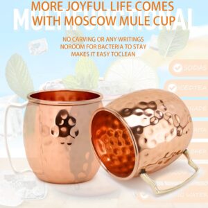Zap Impex Pure Copper Hammered Moscow Mule Mugs Ideal for All Chilled Drink Bar or Home Large Gift Set (Pack of 6 pcs)