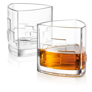 joyjolt revere scotch glasses, old fashioned whiskey glasses 11-ounce, ultra clear whiskey glass for bourbon and liquor, set of 2 glassware