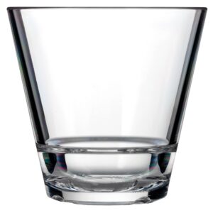 Drinique Unbreakable Caliber Rocks Whiskey Glass (Set of 4) 9.5oz Old Fashioned Whiskey Glasses - Stackable, Shatterproof, Dishwasher Safe - Clear