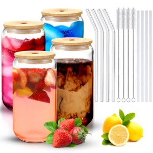 16oz clear sublimation glass cups(includes bamboo lids)