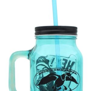 Duck Commander Si Hey 16oz Blue Mason Jar Mug w/Straw