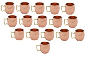 buddha4all 2 oz. solid copper mini moscow mule shot mug set authentic 100% solid copper hammered moscow mule mug 2-oz shot glass - set