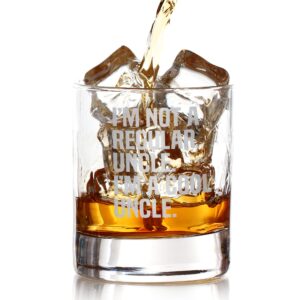 Promotion & Beyond I'M NOT A REGULAR UNCLE I'M A COOL UNCLE Whiskey Glass - Funny Gift for Dad Uncle Grandpa From Daughter Son Wife - Father's Day