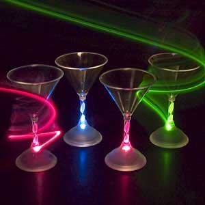 Flashing Panda 6 oz LED Light Up Flashing Martini Glass - 1 Cup