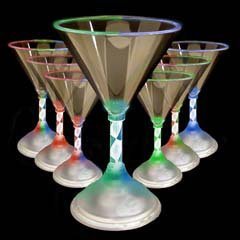 Flashing Panda 6 oz LED Light Up Flashing Martini Glass - 1 Cup