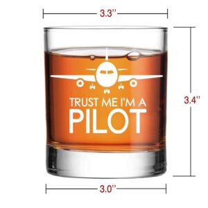 Perfectinsoy Trust me I'm a Pilot Whiskey Glass, Retired Pilot Whiskey Glass, Pilots Retiring Flight Attendants Helicopter Aviator Airman, Aviation Airline,Retirement Gifts for Coworkers