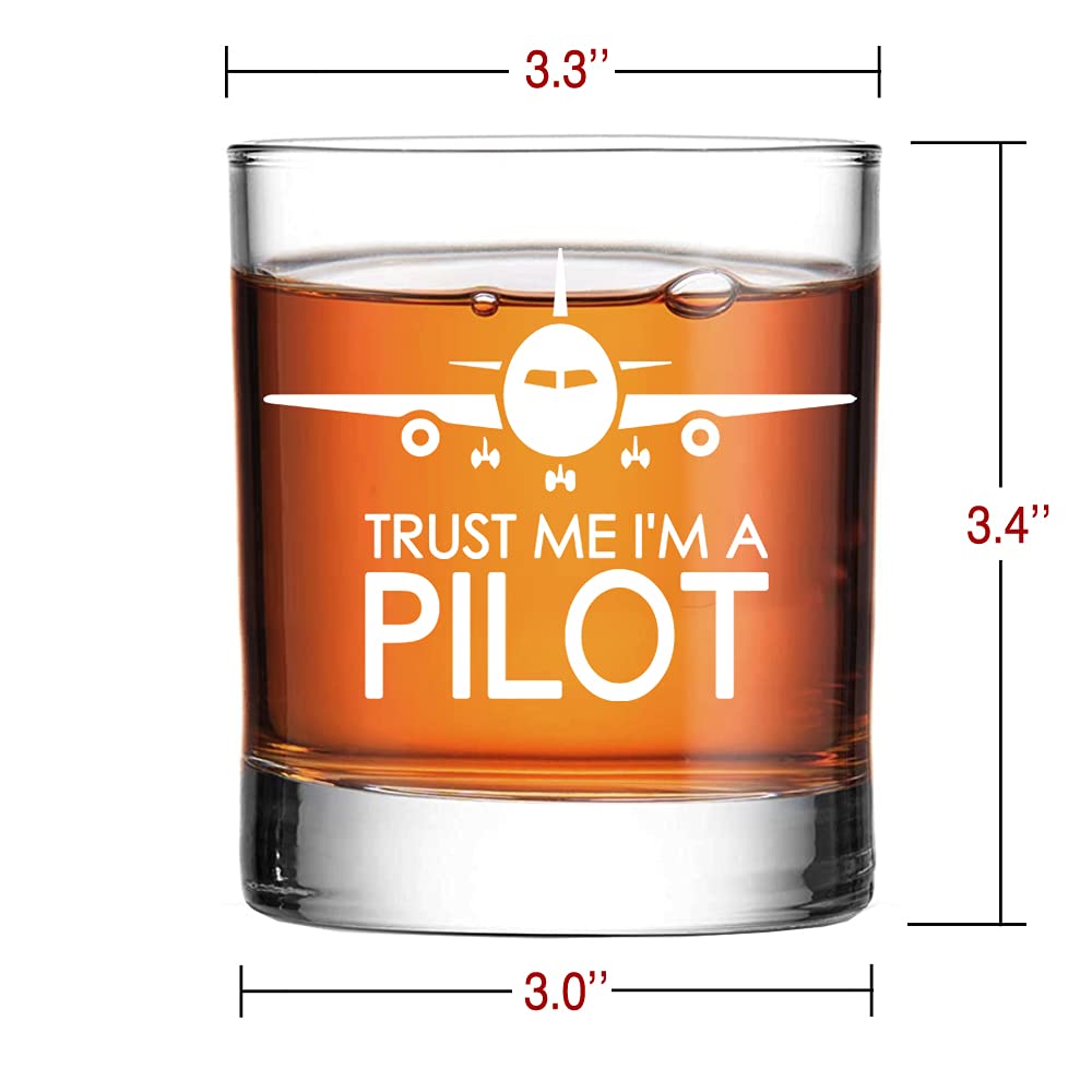 Perfectinsoy Trust me I'm a Pilot Whiskey Glass, Retired Pilot Whiskey Glass, Pilots Retiring Flight Attendants Helicopter Aviator Airman, Aviation Airline,Retirement Gifts for Coworkers