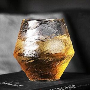 2 Pack Japanese Handmade Hammered Whiskey Glass Heat-resistant Juice Cup Liquor Whisky Crystal Wine Glasses Bar Tumblers for Drinking Bourbon, Scotch Whisky, Cocktails