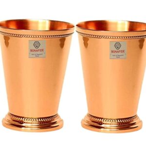 Bona fide pure Copper Moscow Mule Mint Julep Cup Tumbler Set of 2 | Traveller's Copper Mug for Serving,mint julep cup,copper 400 ml each