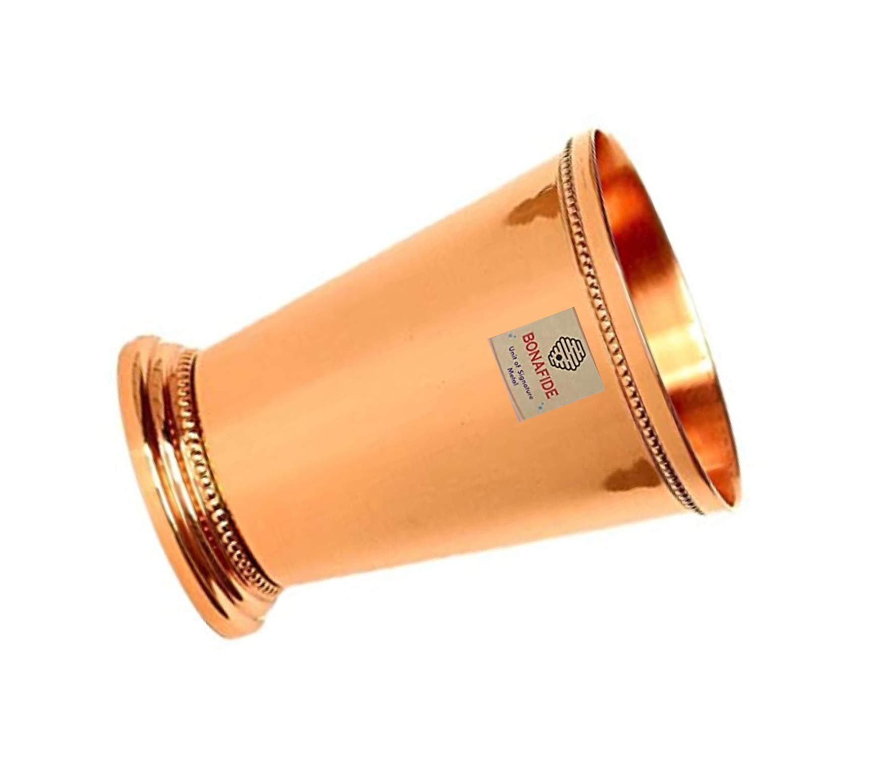 Bona fide pure Copper Moscow Mule Mint Julep Cup Tumbler Set of 2 | Traveller's Copper Mug for Serving,mint julep cup,copper 400 ml each