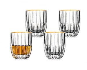 godinnger double old fashioned glass, dof, glass cup, drinking glass, stemless glass, wine glass, gold trim