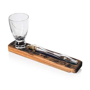 whiskey tasting set with water dropper, pot still top & mini whisky glass - set includes glass whisky water pipette for scotch, whiskey, bourbon and rye - whiskey gift by angels' share glass