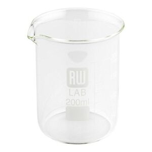 Restaurantware RW Lab 200 ML Glass Beakers 10 Dishwasher Safe Cocktail Mixing Glasses - Chemistry-Inspired Scratch Resistant Clear Glass Cocktail Beakers For Cocktails Appetizers Desserts