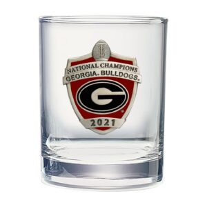 heritage pewter 2021-2022 national champions georgia bulldogs double old fashion | double rocks glass 14 oz for liquor | expertly crafted pewter glass